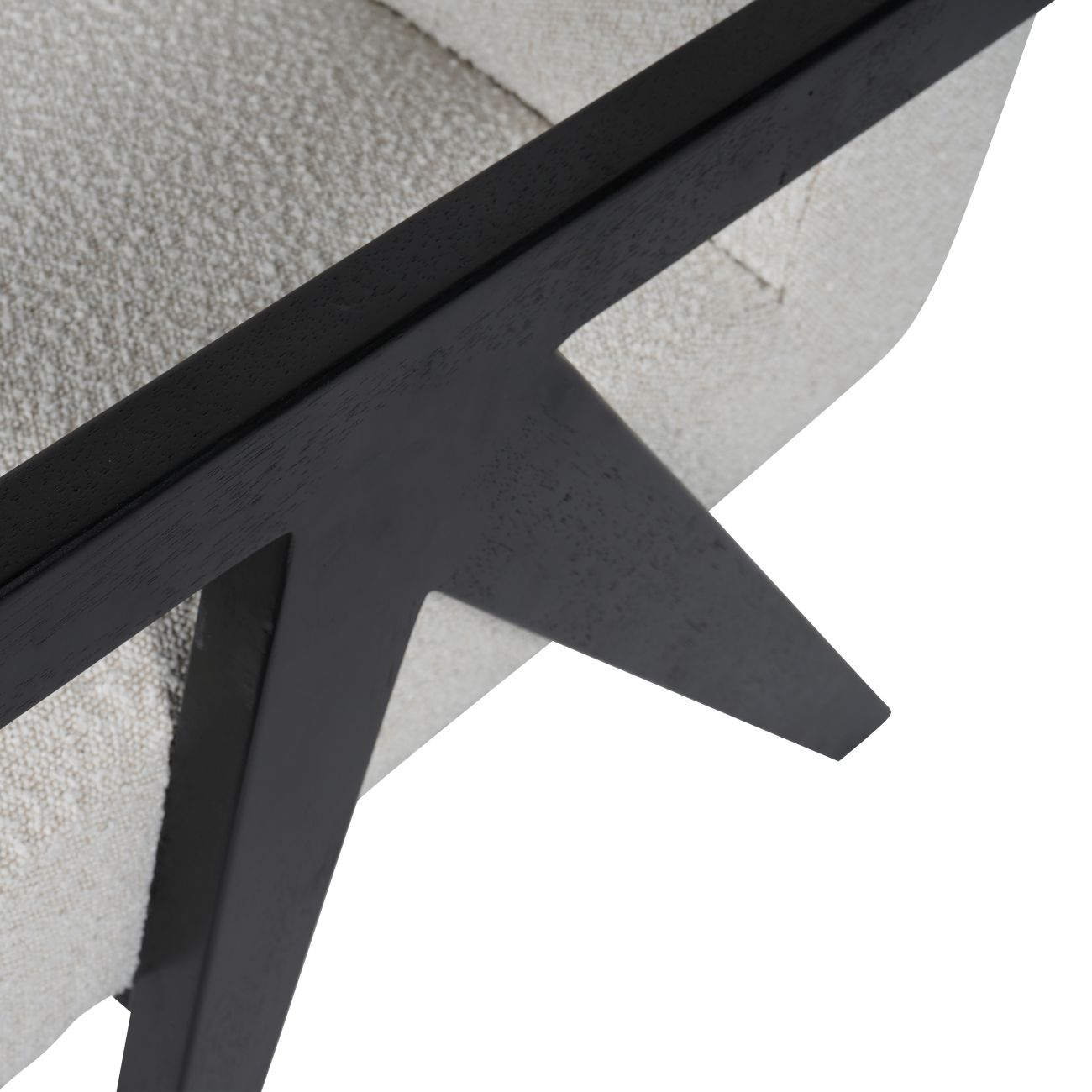 San Diego Wood Frame Cream Boucle Armchair